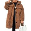 imageSOLY HUX Toddler Girls Fleece Fuzzy Jacket Button Down Collar Long Sleeve Pocket Coat OuterwearPure Coffee Brown