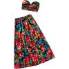imageSOLY HUX Womens Boho 2 Piece Outfits Floral Print Colorful Tube Top and Ruffle Hem Maxi Skirt SetBlack Floral Print