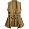 imageSOLY HUX Womens Plus Size Sleeveless Lapel Open Front Vest Jacket Cardigan with BeltedPure Khaki