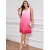 imageSOLY HUX Plus Size Summer Dresses for Curvy Women Ombre Sundress Casual Sleeveless Midi Tank DressHot Pink