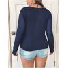 imageSOLY HUX Plus Size Tops for Women Long Sleeve Sexy Going Out Tops V Neck Criss Cross T Shirts BlouseDark Blue