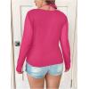 imageSOLY HUX Plus Size Tops for Women Long Sleeve Sexy Going Out Tops V Neck Criss Cross T Shirts BlouseHot Pink