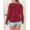 imageSOLY HUX Plus Size Tops for Women Long Sleeve Sexy Going Out Tops V Neck Criss Cross T Shirts BlousePlain Burgundy