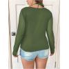 imageSOLY HUX Plus Size Tops for Women Long Sleeve Sexy Going Out Tops V Neck Criss Cross T Shirts BlousePlain Green