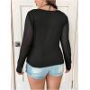 imageSOLY HUX Plus Size Tops for Women Long Sleeve Sexy Going Out Tops V Neck Criss Cross T Shirts BlouseSolid Black