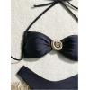 imageSOLY HUX Womens 2 Piece Bikini Set Metal Decor Halter Swimsuit Tie Back High Cut Bathing SuitBlack