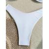 imageSOLY HUX Womens 2 Piece Bikini Set Metal Decor Halter Swimsuit Tie Back High Cut Bathing SuitSolid White