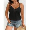 imageSOLY HUX Womens Plus Size Camisole Tops Floral Lace V Neck Spaghetti Strap Dressy Casual TopsPure Black