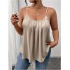 imageSOLY HUX Womens Plus Size Camisole Tops Spaghetti Strap Pleated Loose Fit Dressy Casual Flowy TopsPure Gold
