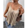 imageSOLY HUX Womens Plus Size Camisole Tops Spaghetti Strap Pleated Loose Fit Dressy Casual Flowy TopsPure Gold