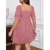 imageSOLY HUX Womens Plus Size Dresses Summer Sexy Sundresses Sweetheart Neckline Puff Short Sleeve A Line Midi DressDusty Pink