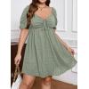 imageSOLY HUX Womens Plus Size Dresses Summer Sexy Sundresses Sweetheart Neckline Puff Short Sleeve A Line Midi DressMint Green
