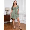 imageSOLY HUX Womens Plus Size Dresses Summer Sexy Sundresses Sweetheart Neckline Puff Short Sleeve A Line Midi DressMint Green