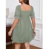 imageSOLY HUX Womens Plus Size Dresses Summer Sexy Sundresses Sweetheart Neckline Puff Short Sleeve A Line Midi DressMint Green