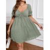 imageSOLY HUX Womens Plus Size Dresses Summer Sexy Sundresses Sweetheart Neckline Puff Short Sleeve A Line Midi DressMint Green