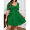 imageSOLY HUX Womens Plus Size Dresses Summer Sexy Sundresses Sweetheart Neckline Puff Short Sleeve A Line Midi DressPure Green