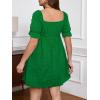 imageSOLY HUX Womens Plus Size Dresses Summer Sexy Sundresses Sweetheart Neckline Puff Short Sleeve A Line Midi DressPure Green
