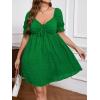 imageSOLY HUX Womens Plus Size Dresses Summer Sexy Sundresses Sweetheart Neckline Puff Short Sleeve A Line Midi DressPure Green