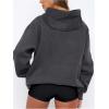 imageSOLY HUX Womens Plus Size Hoodie Letter Print Drawstring Sweatshirt Long Sleeve Pullover Tops with PocketDark Grey Letter