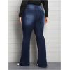 imageSOLY HUX Womens Plus Size Jeans Flare Leg High Waisted Stretchy Dressy Casual Bell BottomsSolid Blue