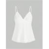 imageSOLY HUX Womens Plus Size Lace Trim Flared Cami Tops V Neck Spaghetti Strap Summer CamisolePlain White