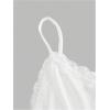 imageSOLY HUX Womens Plus Size Lace Trim Flared Cami Tops V Neck Spaghetti Strap Summer CamisolePlain White