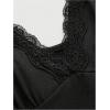 imageSOLY HUX Womens Plus Size Lace Trim Flared Cami Tops V Neck Spaghetti Strap Summer CamisoleSolid Black