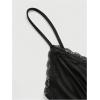 imageSOLY HUX Womens Plus Size Lace Trim Flared Cami Tops V Neck Spaghetti Strap Summer CamisoleSolid Black