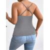 imageSOLY HUX Womens Plus Size Lace Trim Ruched Cami Tops Spaghetti Strap Draped Front CamisolePure Dark Grey