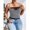 imageSOLY HUX Womens Plus Size Lace Trim Ruched Cami Tops Spaghetti Strap Draped Front CamisolePure Dark Grey