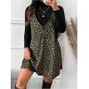 imageSOLY HUX Womens Plus Size Leopard Print V Neck Short Dress Sleeveless Overall Flowy Fall DressesArmy Green Leopard