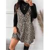 imageSOLY HUX Womens Plus Size Leopard Print V Neck Short Dress Sleeveless Overall Flowy Fall DressesBeige Leopard