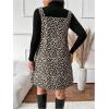 imageSOLY HUX Womens Plus Size Leopard Print V Neck Short Dress Sleeveless Overall Flowy Fall DressesBeige Leopard