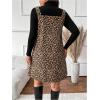 imageSOLY HUX Womens Plus Size Leopard Print V Neck Short Dress Sleeveless Overall Flowy Fall DressesBrown Leopard