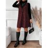 imageSOLY HUX Womens Plus Size Leopard Print V Neck Short Dress Sleeveless Overall Flowy Fall DressesBurgundy Leopard