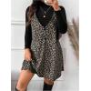 imageSOLY HUX Womens Plus Size Leopard Print V Neck Short Dress Sleeveless Overall Flowy Fall DressesKhaki Leopard