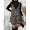 imageSOLY HUX Womens Plus Size Leopard Print V Neck Short Dress Sleeveless Overall Flowy Fall DressesKhaki Leopard