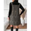 imageSOLY HUX Womens Plus Size Leopard Print V Neck Short Dress Sleeveless Overall Flowy Fall DressesKhaki Leopard