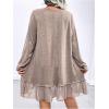 imageSOLY HUX Womens Plus Size Long Sleeve Ruffle Hem T Shirt Babydoll Dress Casual Fall DressesPure Pink