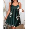 imageSOLY HUX Womens Plus Size Silk Satin Nightgown Floral Print Cami Slip Dress SleepwearDark Green Floral