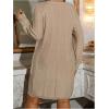 imageSOLY HUX Womens Plus Size Sweater Dress Crew Neck Raglan Long Sleeve Cable Knit Dressy Casual DressesPure Apricot