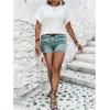 imageSOLY HUX Womens Plus Size T Shirts Hollow Out Short Sleeve Tee Summer TopsSolid White