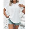 imageSOLY HUX Womens Plus Size T Shirts Hollow Out Short Sleeve Tee Summer TopsSolid White