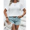 imageSOLY HUX Womens Plus Size T Shirts Hollow Out Short Sleeve Tee Summer TopsSolid White