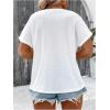 imageSOLY HUX Womens Plus Size T Shirts Short Sleeve Round Neck Button Front Casual Tee TopsPlain White