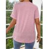 imageSOLY HUX Womens Plus Size T Shirts Short Sleeve Round Neck Half Button Tee TopsPlain Pink