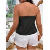 imageSOLY HUX Womens Plus Size Tops Halter Deep V Neck Tie Front Split Summer TopPlain Black