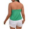 imageSOLY HUX Womens Plus Size Tops Halter Deep V Neck Tie Front Split Summer TopSolid Green
