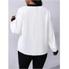 imageSOLY HUX Womens Plus Size Tops Notched V Neck Long Sleeve Color Block Casual Work BlouseBlack and White