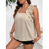 imageSOLY HUX Womens Plus Size Tops Ruffle Sleeveless Square Neck Casual Summer BlousePlain Apricot